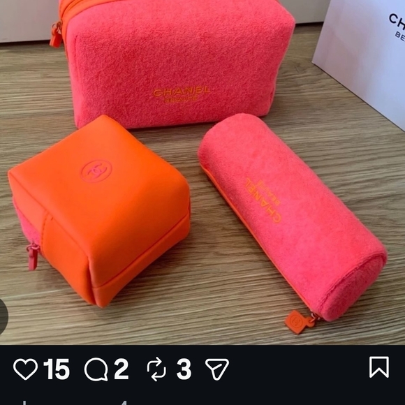 Chanel 3 piece makeup bag set. - Picture 2 of 7